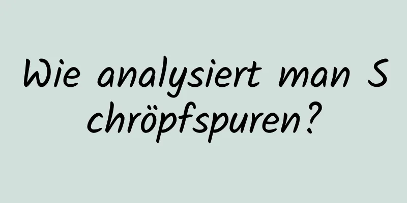 Wie analysiert man Schröpfspuren?