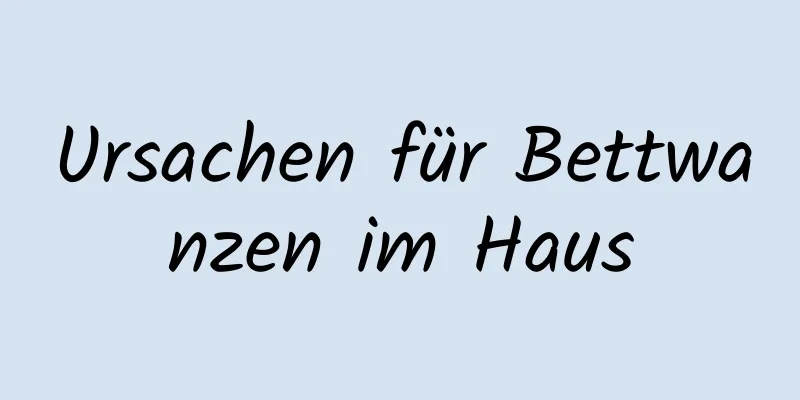 Ursachen für Bettwanzen im Haus