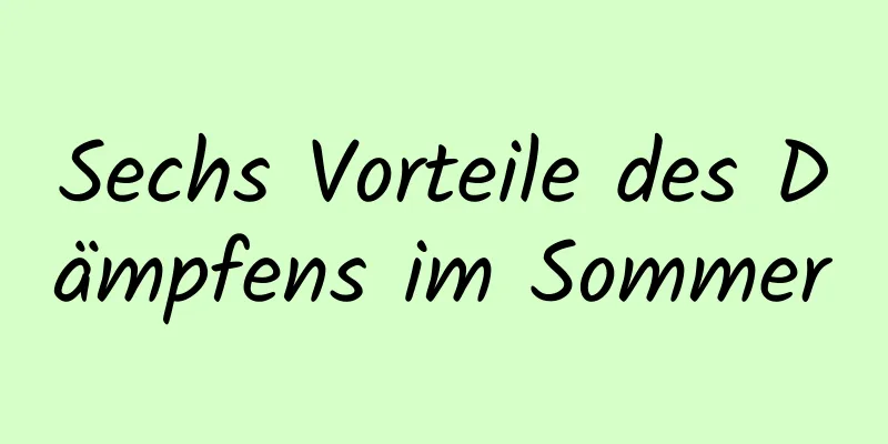Sechs Vorteile des Dämpfens im Sommer