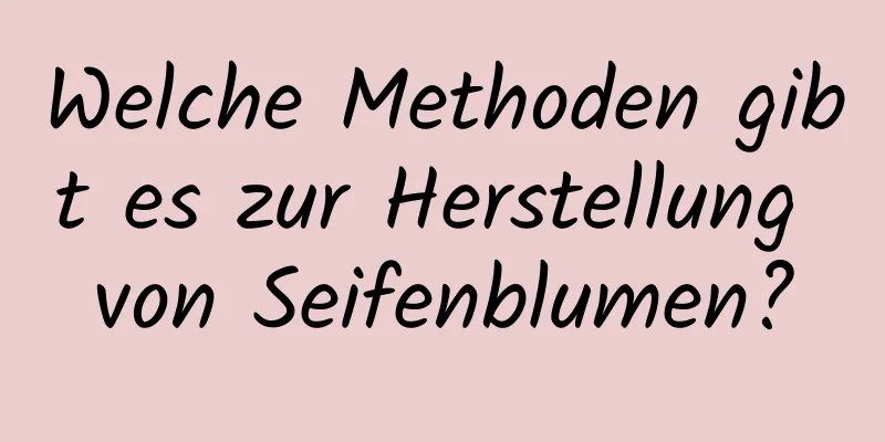 Welche Methoden gibt es zur Herstellung von Seifenblumen?