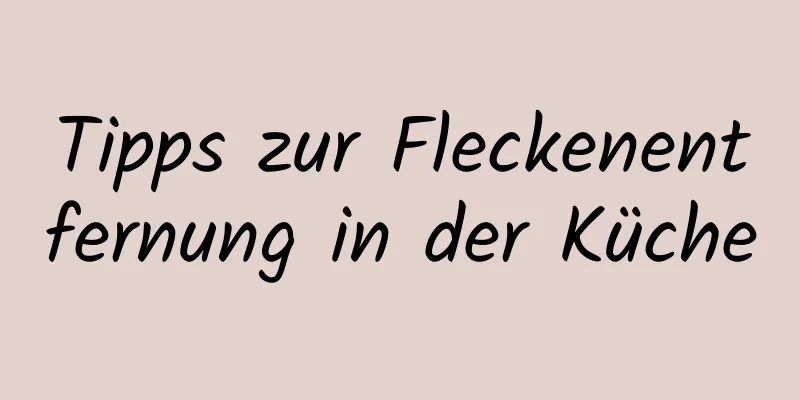 Tipps zur Fleckenentfernung in der Küche