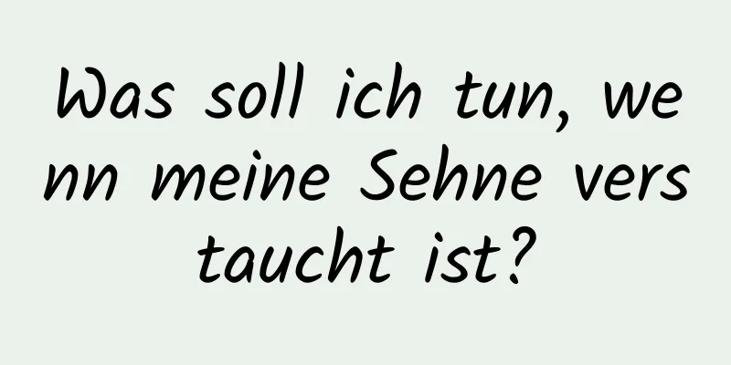 Was soll ich tun, wenn meine Sehne verstaucht ist?