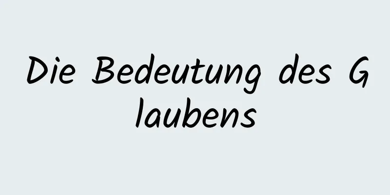 Die Bedeutung des Glaubens