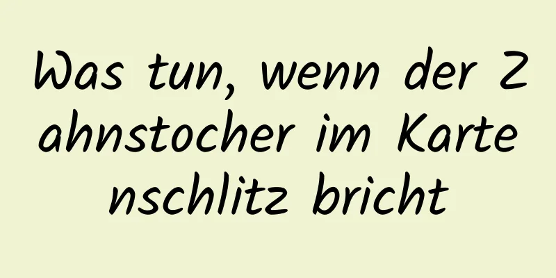 Was tun, wenn der Zahnstocher im Kartenschlitz bricht