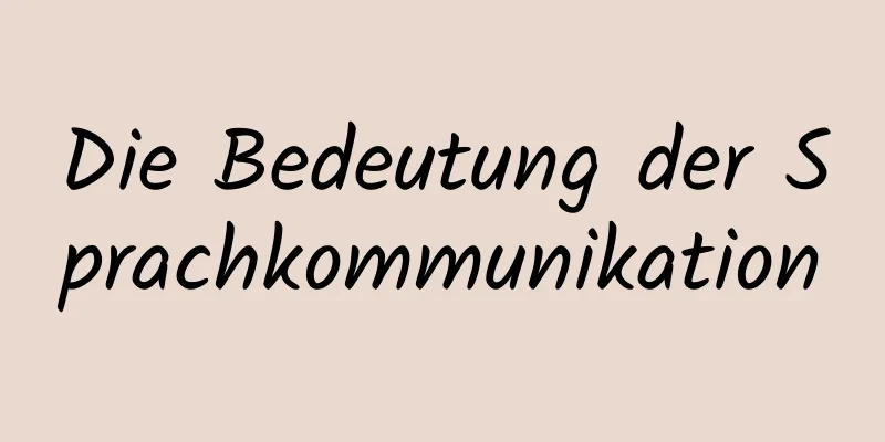 Die Bedeutung der Sprachkommunikation