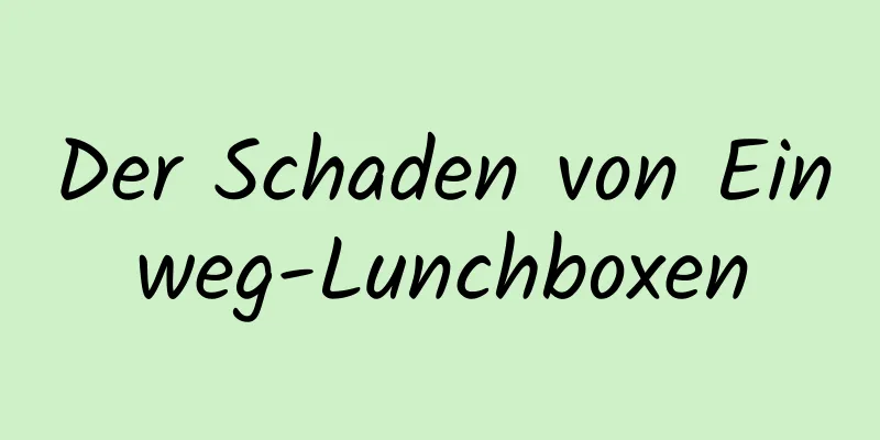 Der Schaden von Einweg-Lunchboxen