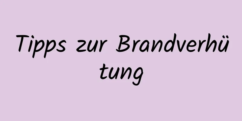 Tipps zur Brandverhütung