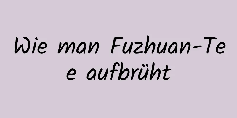 Wie man Fuzhuan-Tee aufbrüht