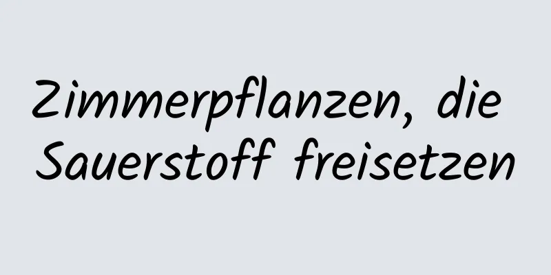 Zimmerpflanzen, die Sauerstoff freisetzen