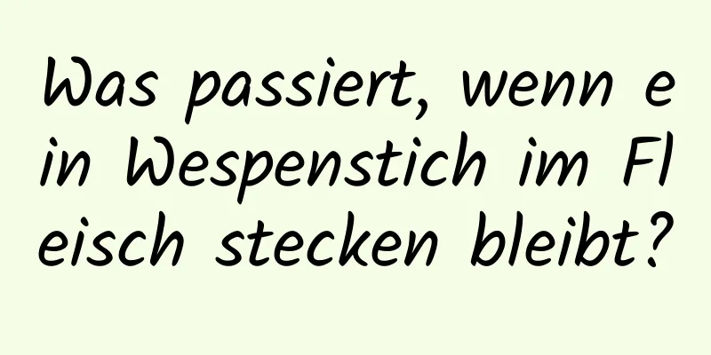 Was passiert, wenn ein Wespenstich im Fleisch stecken bleibt?