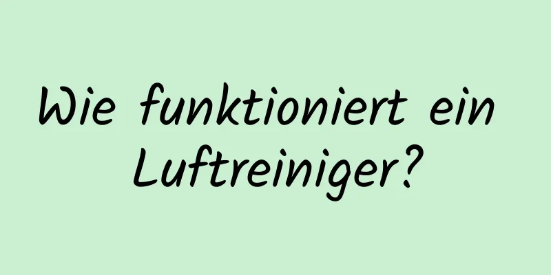 Wie funktioniert ein Luftreiniger?