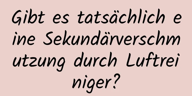 Gibt es tatsächlich eine Sekundärverschmutzung durch Luftreiniger?