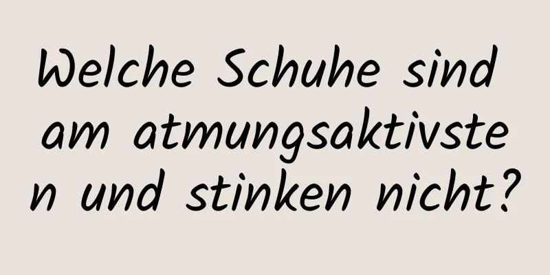 Welche Schuhe sind am atmungsaktivsten und stinken nicht?