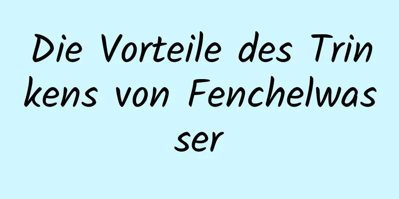 Die Vorteile des Trinkens von Fenchelwasser