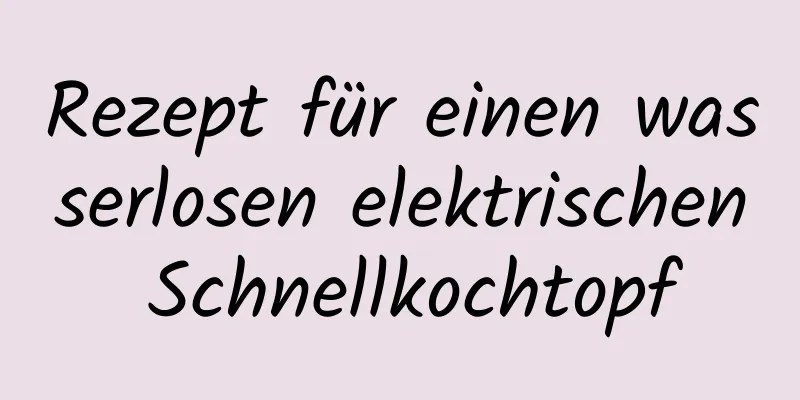 Rezept für einen wasserlosen elektrischen Schnellkochtopf