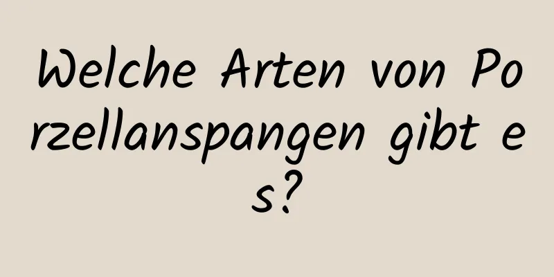 Welche Arten von Porzellanspangen gibt es?