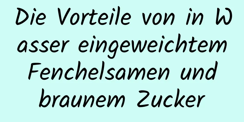 Die Vorteile von in Wasser eingeweichtem Fenchelsamen und braunem Zucker