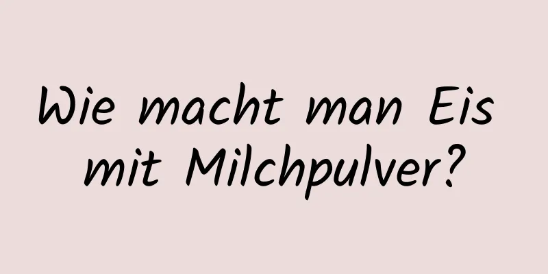 Wie macht man Eis mit Milchpulver?