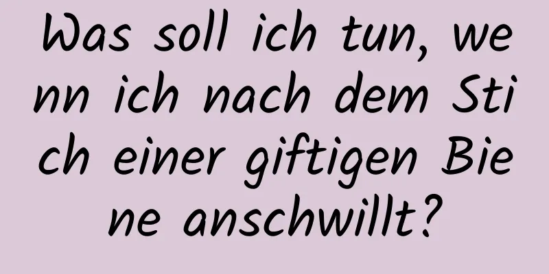 Was soll ich tun, wenn ich nach dem Stich einer giftigen Biene anschwillt?