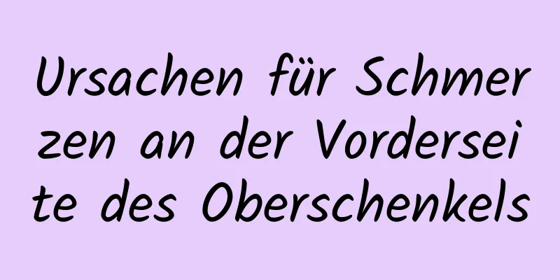 Ursachen für Schmerzen an der Vorderseite des Oberschenkels