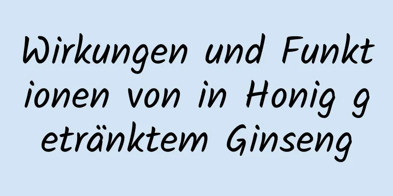 Wirkungen und Funktionen von in Honig getränktem Ginseng