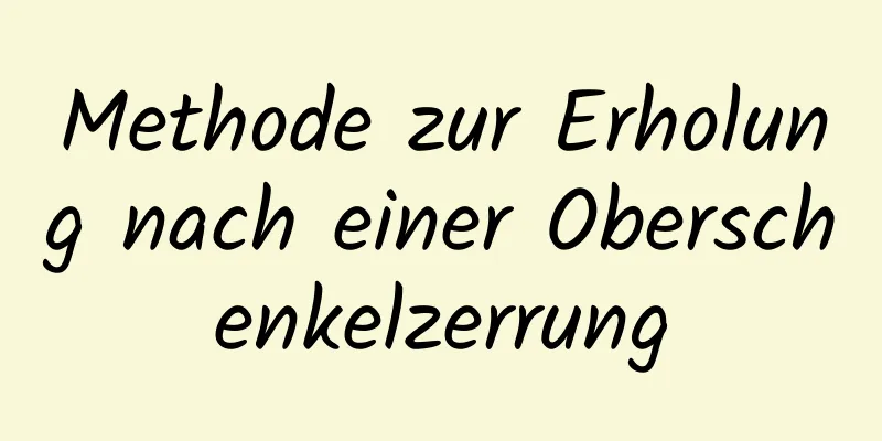 Methode zur Erholung nach einer Oberschenkelzerrung