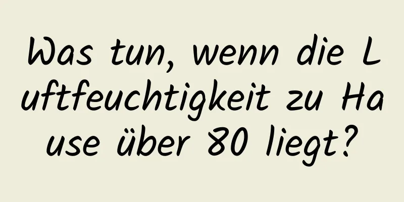 Was tun, wenn die Luftfeuchtigkeit zu Hause über 80 liegt?