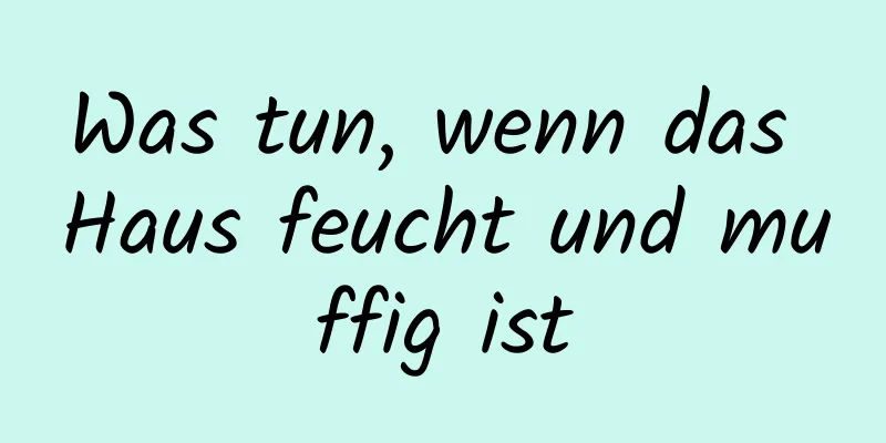Was tun, wenn das Haus feucht und muffig ist