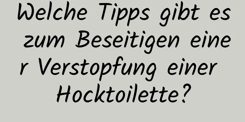 Welche Tipps gibt es zum Beseitigen einer Verstopfung einer Hocktoilette?