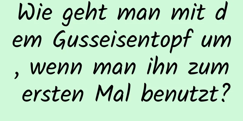 Wie geht man mit dem Gusseisentopf um, wenn man ihn zum ersten Mal benutzt?
