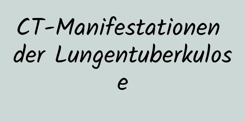 CT-Manifestationen der Lungentuberkulose