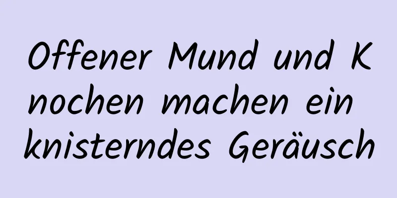 Offener Mund und Knochen machen ein knisterndes Geräusch