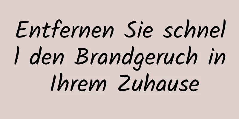 Entfernen Sie schnell den Brandgeruch in Ihrem Zuhause