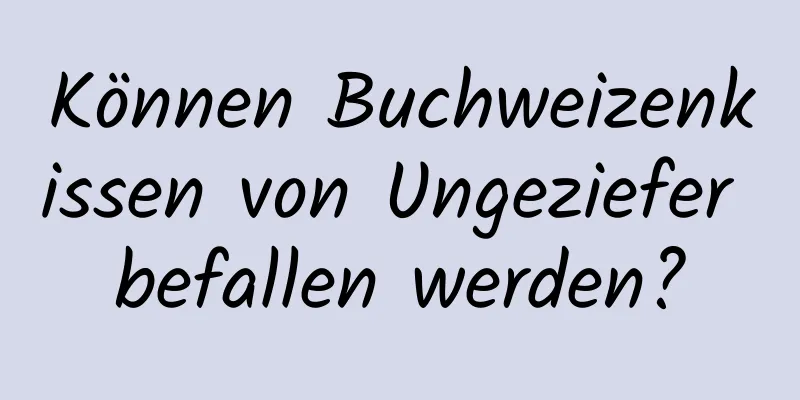 Können Buchweizenkissen von Ungeziefer befallen werden?