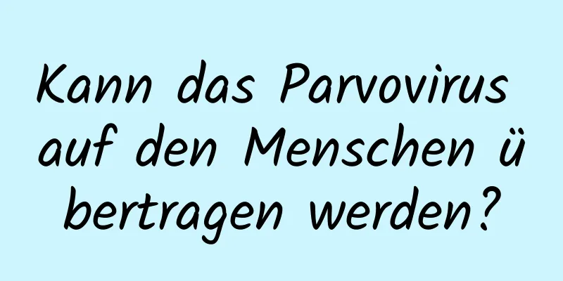 Kann das Parvovirus auf den Menschen übertragen werden?