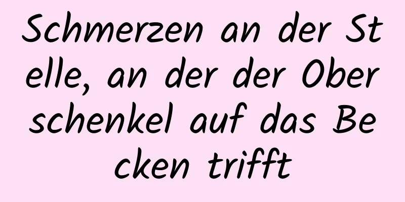 Schmerzen an der Stelle, an der der Oberschenkel auf das Becken trifft