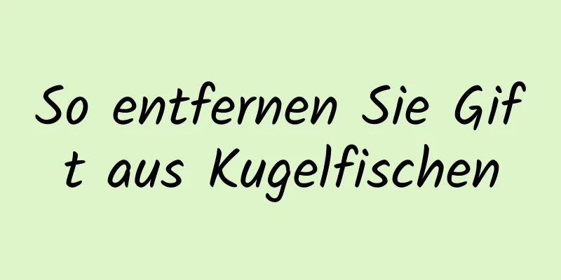 So entfernen Sie Gift aus Kugelfischen