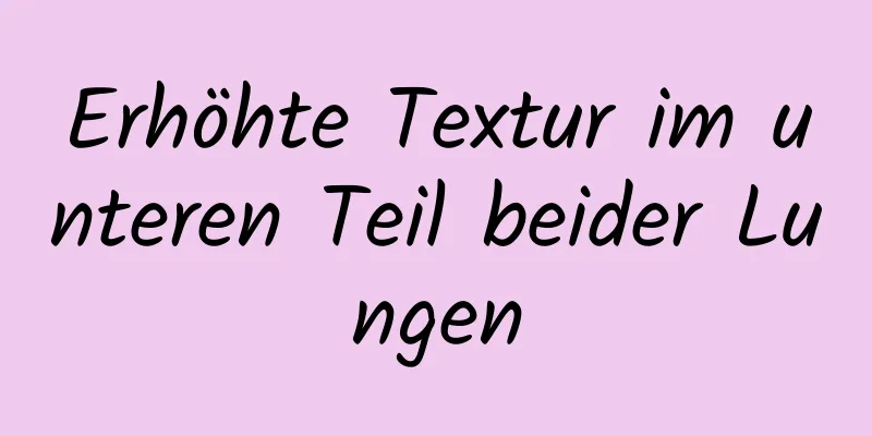 Erhöhte Textur im unteren Teil beider Lungen