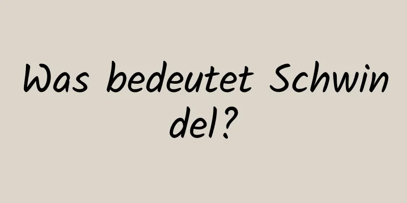 Was bedeutet Schwindel?