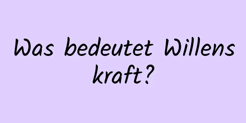 Was bedeutet Willenskraft?