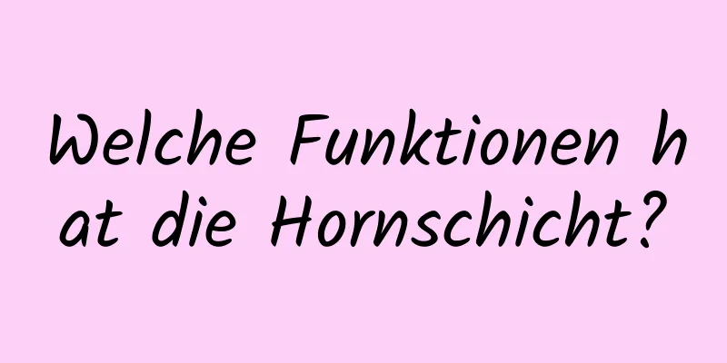 Welche Funktionen hat die Hornschicht?