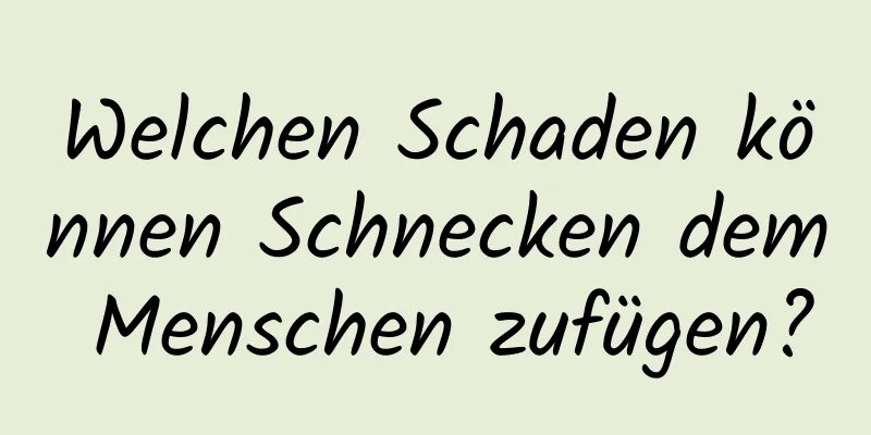 Welchen Schaden können Schnecken dem Menschen zufügen?