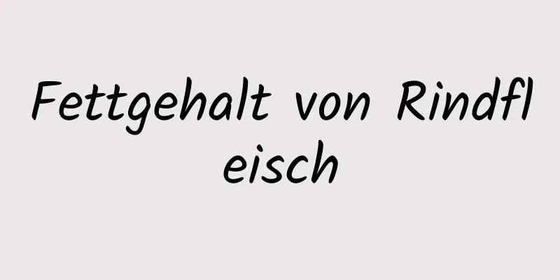 Fettgehalt von Rindfleisch