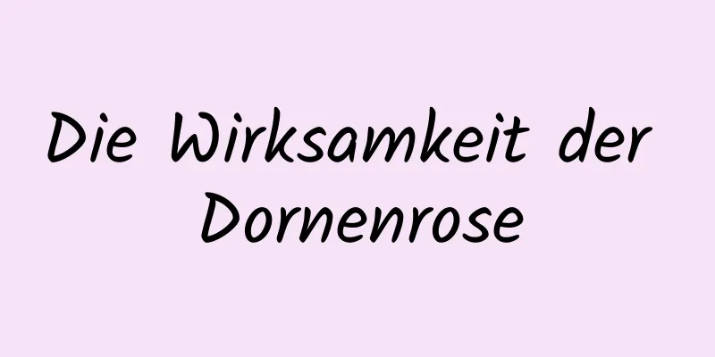 Die Wirksamkeit der Dornenrose