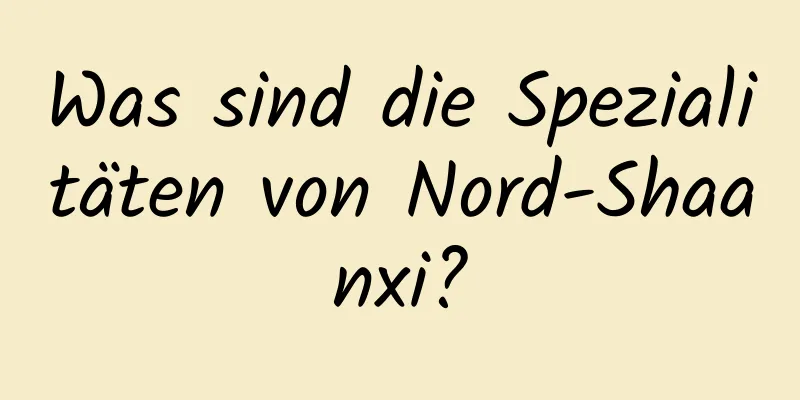Was sind die Spezialitäten von Nord-Shaanxi?