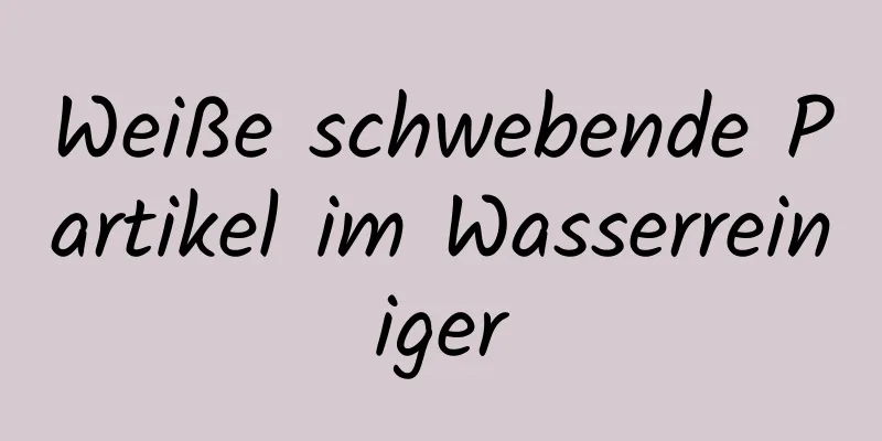 Weiße schwebende Partikel im Wasserreiniger