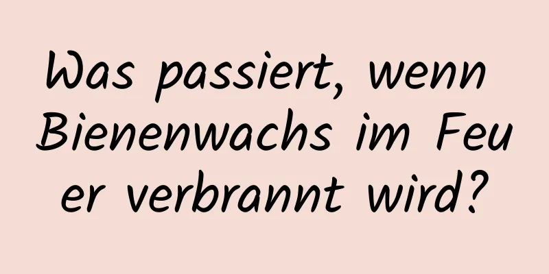 Was passiert, wenn Bienenwachs im Feuer verbrannt wird?