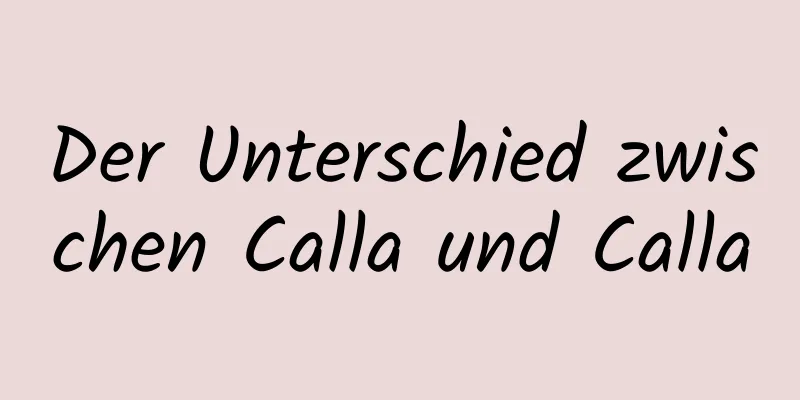 Der Unterschied zwischen Calla und Calla