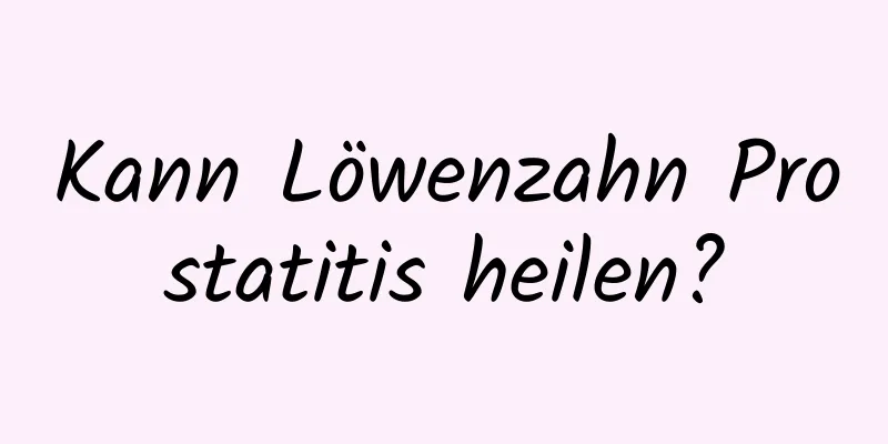 Kann Löwenzahn Prostatitis heilen?