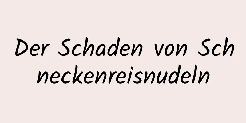 Der Schaden von Schneckenreisnudeln
